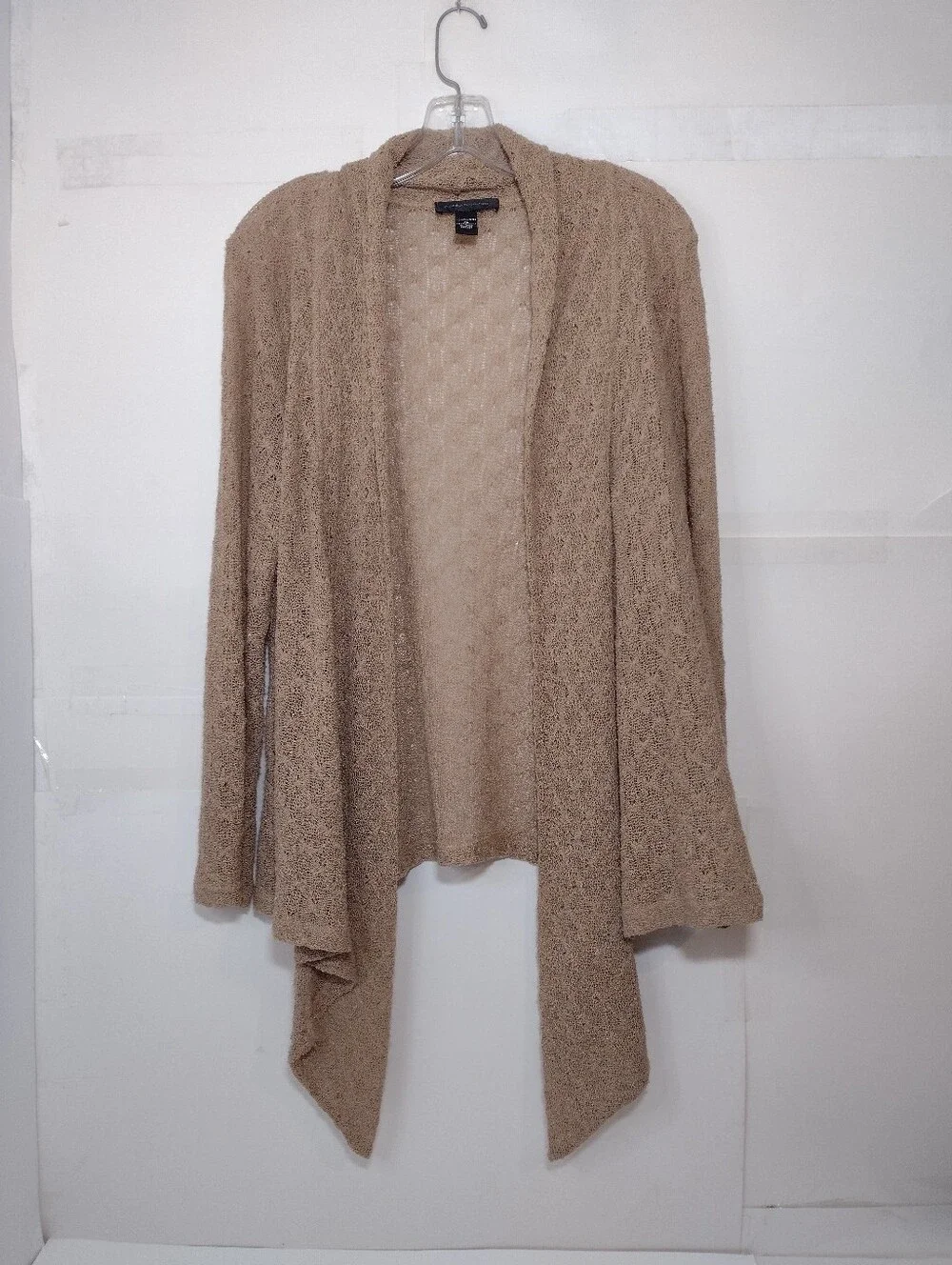 Cable & Gauge Women's Open-Front Beige Women's Sweater Cardigan Open Front Size